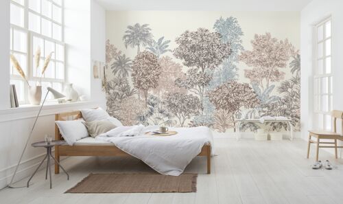 Vlies Fototapete - Painted Trees - Größe 400 x 280 cm