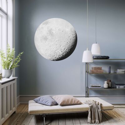 Papel pintado fotográfico no tejido autoadhesivo - Luna - tamaño 125 x 125 cm