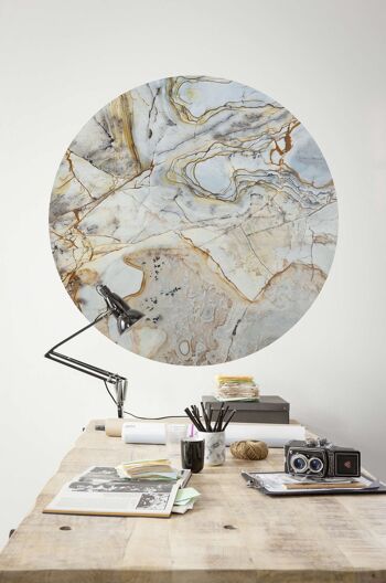 Papier peint photo intissé autocollant - Marble Sphere - format 125 x 125 cm 1