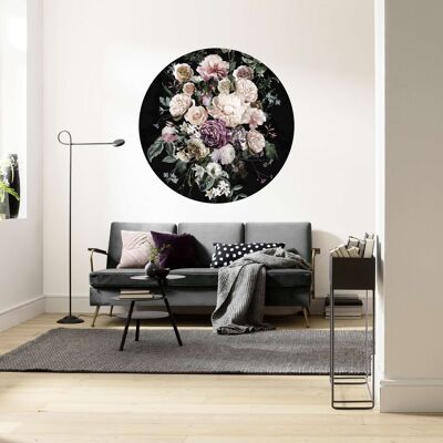 Papel pintado fotográfico autoadhesivo no tejido - Flores encantadas - tamaño 125 x 125 cm