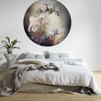 Papel pintado fotográfico autoadhesivo no tejido - Flores flamencas - tamaño 125 x 125 cm