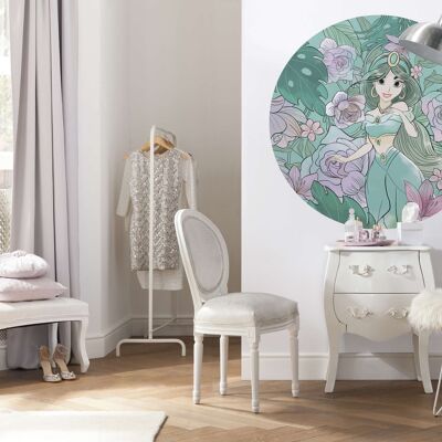 Self-adhesive non-woven photo wallpaper - Jasmine Elegant MInt - size 125 x 125 cm