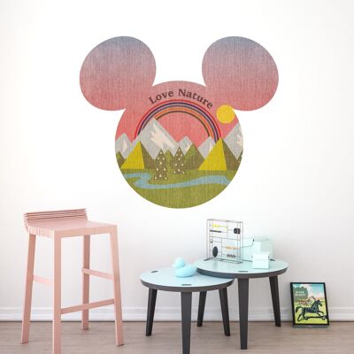 Papel pintado fotográfico no tejido autoadhesivo - Mickey Head Summer Hike - tamaño 127 x 127 cm