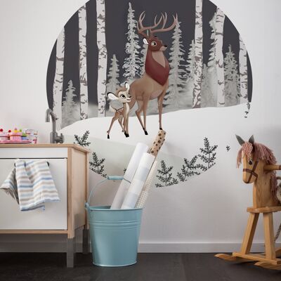 Selbstklebende Vlies Fototapete - Bambi Great Prince - Größe 128 x 128 cm