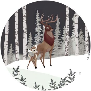 Papier peint photo intissé autocollant - Bambi Grand Prince - format 128 x 128 cm 2
