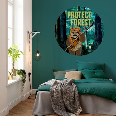 Papel pintado fotográfico autoadhesivo no tejido - Star Wars Protect the Forest - tamaño 128 x 128 cm
