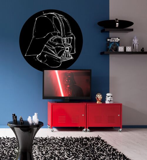 Selbstklebende Vlies Fototapete - Star Wars Ink Vader - Größe 128 x 128 cm
