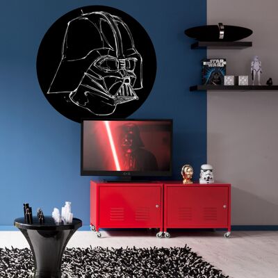 Papel pintado fotográfico autoadhesivo no tejido - Star Wars Ink Vader - tamaño 128 x 128 cm