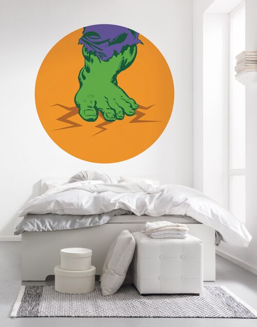 Selbstklebende Vlies Fototapete - Avengers Hulk's Foot Pop Art - Größe 128 x 128 cm
