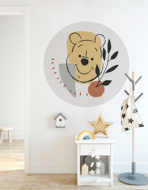 Selbstklebende Vlies Fototapete - Winnie Pooh Smile - Größe 128 x 128 cm