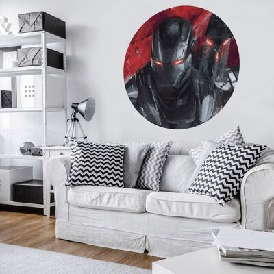 Papel pintado fotográfico no tejido autoadhesivo - Avengers Painting War Machine - tamaño 128 x 128 cm