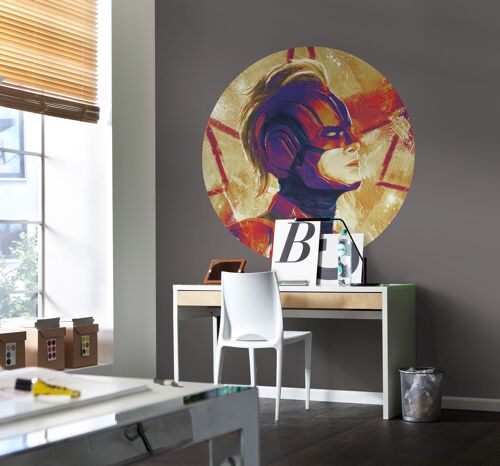 Selbstklebende Vlies Fototapete - Avengers Painting Captain Marvel Helmet - Größe 128 x 128 cm