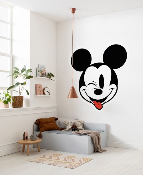 Selbstklebende Vlies Fototapete - Mickey Head Optimism - Größe 128 x 128 cm