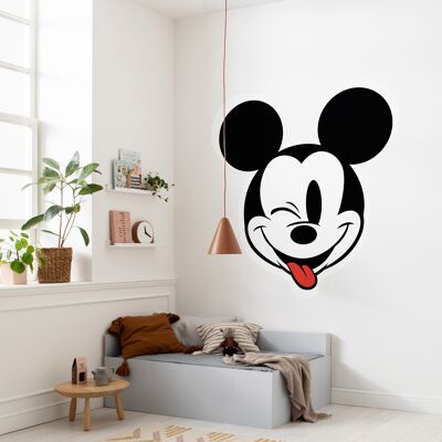 Papel pintado fotográfico no tejido autoadhesivo - Mickey Head Optimism - tamaño 128 x 128 cm