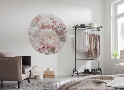 Selbstklebende Vlies Fototapete - Pink and Cream Roses - Größe 125 x 125 cm