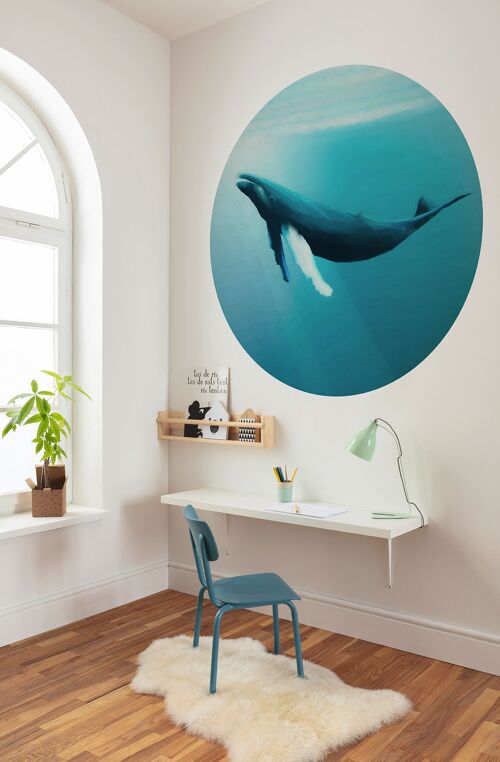 Selbstklebende Vlies Fototapete - Whale Watching - Größe 125 x 125 cm