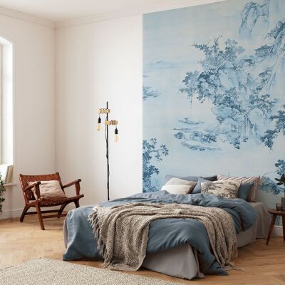 Papel pintado fotográfico no tejido - Azul China - tamaño 200 x 280 cm