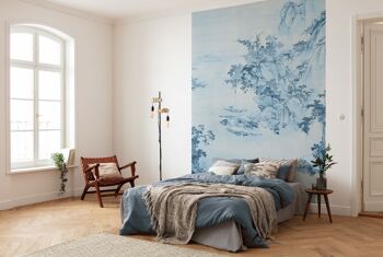 Papier peint photo intissé - Bleu Chine - format 200 x 280 cm 1