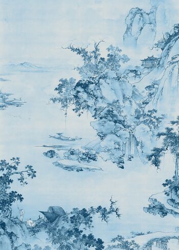 Papier peint photo intissé - Bleu Chine - format 200 x 280 cm 2