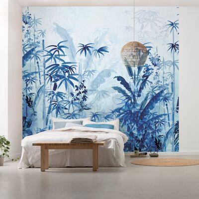 Papel pintado fotográfico no tejido - Blue Jungle - tamaño 300 x 280 cm