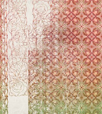 Papier peint photo intissé - Art Nouveau Rouge - format 250 x 280 cm 2