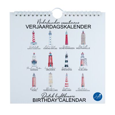 Calendario bithday fari olandesi - joyin - EGMOND AAN ZEE, SCHEVENINGEN ( DEN-HAAG), AMELAND, IJMUIDEN, MARKEN, WESTKAPELLE, TERSCHELLING, TEXEL, BRESKENS, BURGH-HAAMSTEDE, VLIELAND, SCHIERMONNIKOOG