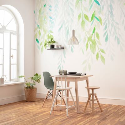 Non-woven photo wallpaper - Summer Leaves - size 350 x 250 cm