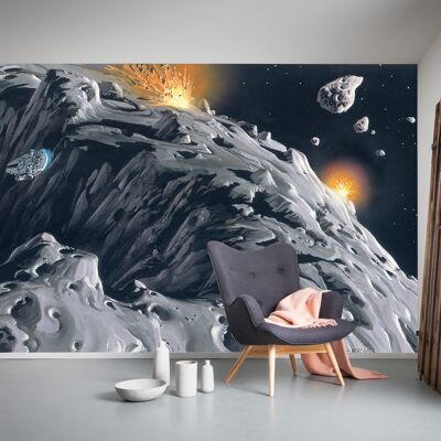 Papel pintado fotográfico no tejido - Star Wars Classic RMQ Asteroid - Tamaño 500 x 250 cm
