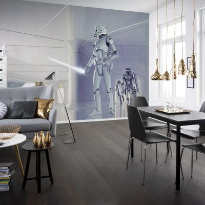Carta da parati fotografica in tessuto non tessuto - Star Wars Classic RMQ Stormtrooper Hallway - Dimensioni 500 x 250 cm