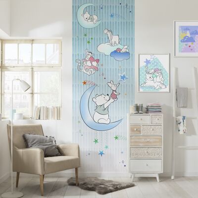 Non-woven photo wallpaper - Winnie the Pooh Piglet and Stars - size 100 x 280 cm