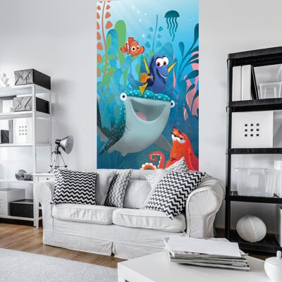 Non-woven photo wallpaper - Finding Dory watercolor - size 150 x 250 cm