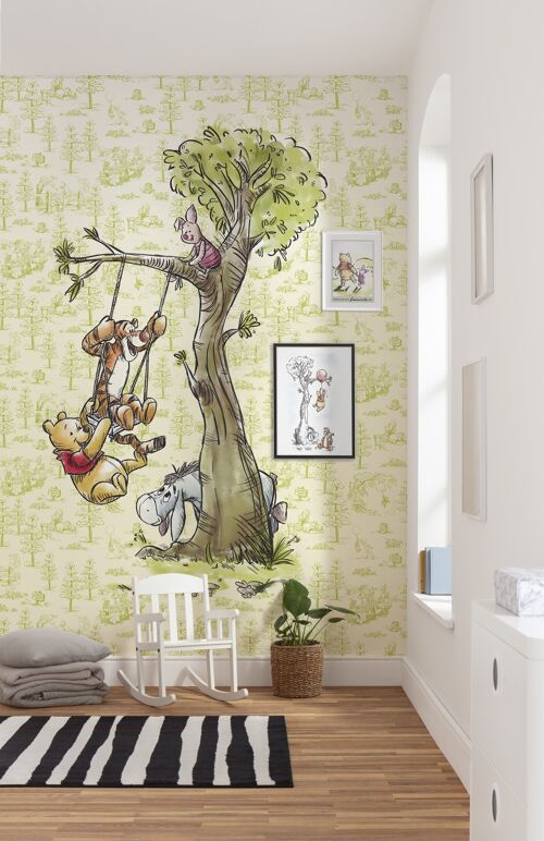 Vlies Fototapete - Winnie the Pooh in the wood - Größe 200 x 280 cm