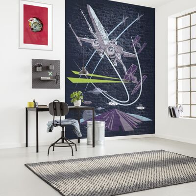 Papel pintado fotográfico no tejido - Star Wars Classic Concrete X-Wing - Tamaño 200 x 280 cm