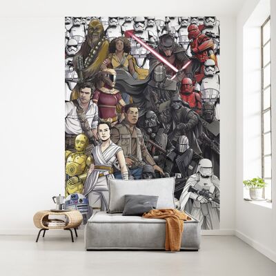 Papier peint photo intissé - Dessin animé rétro Star Wars - Taille 200 x 280 cm