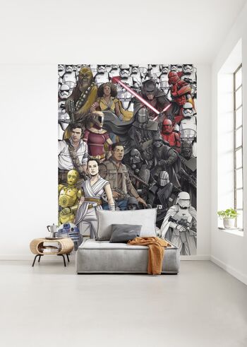 Papier peint photo intissé - Dessin animé rétro Star Wars - Taille 200 x 280 cm 1