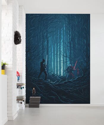 Papier peint photo intissé - Star Wars Wood Fight - format 200 x 280 cm 1