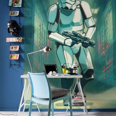 Papel pintado fotográfico no tejido - Estampado de Stormtrooper mandaloriano - Tamaño 200 x 280 cm