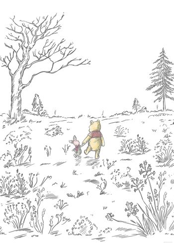 Papier peint photo intissé - Winnie the Pooh Walk - format 200 x 280 cm 2