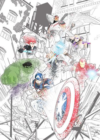 Papier peint photo intissé - Avengers Attack - format 200 x 280 cm 2