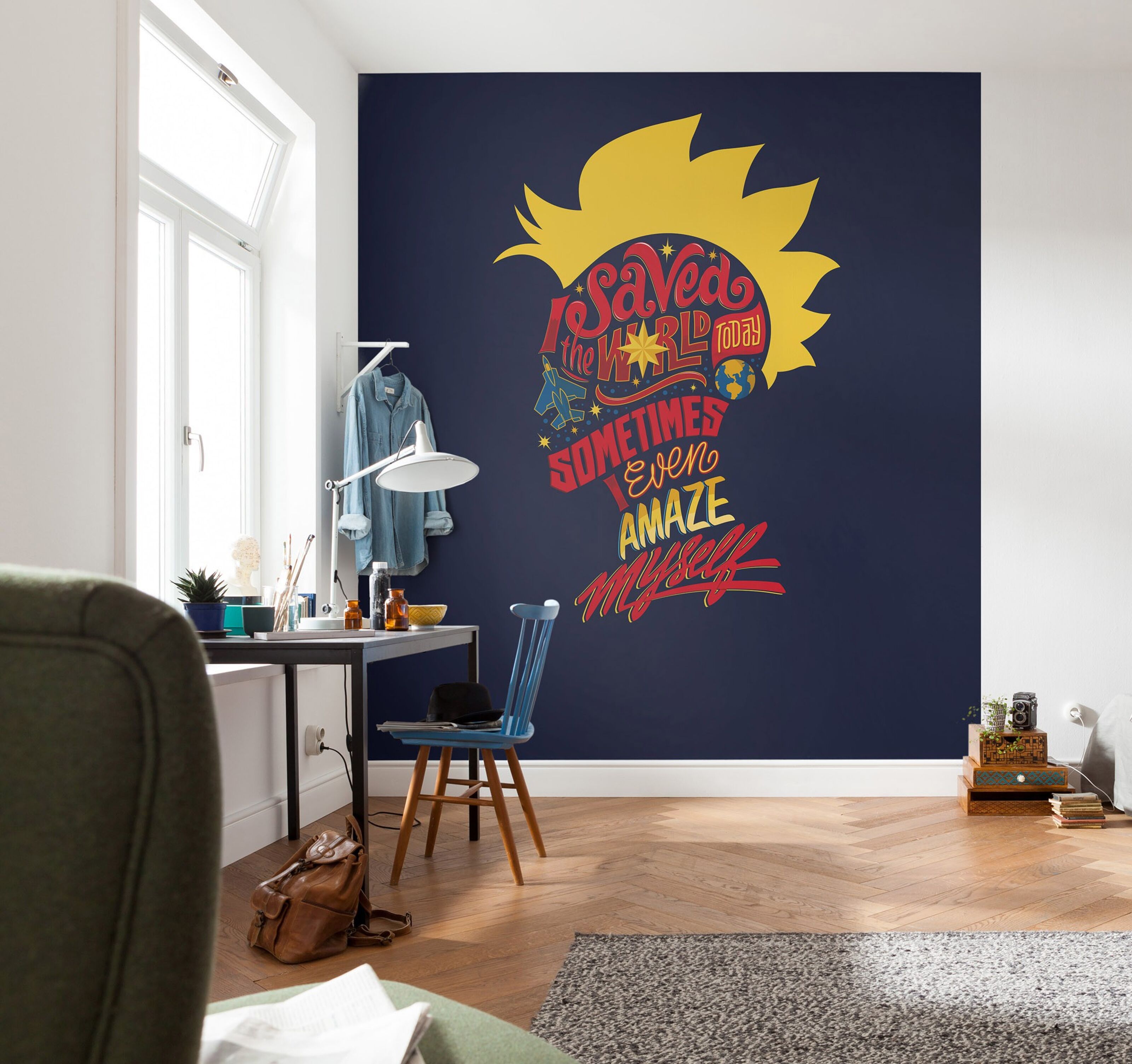 Buy wholesale Non-woven photo wallpaper - Captain Marvel saves the World -  size 250 x 280 cm