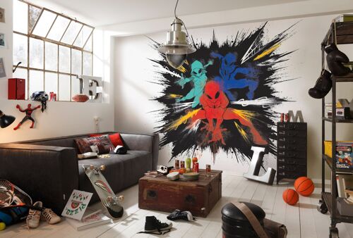 Vlies Fototapete - Spider-Man Color Explosion - Größe 300 x 280 cm