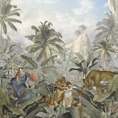 Papel pintado fotográfico no tejido - Lion King Hills - tamaño 300 x 280 cm