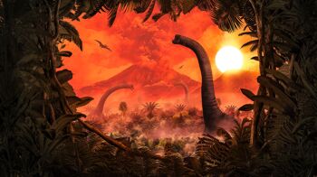 Papier peint photo intissé - Brachiosaurus Panorama - format 500 x 280 cm 2
