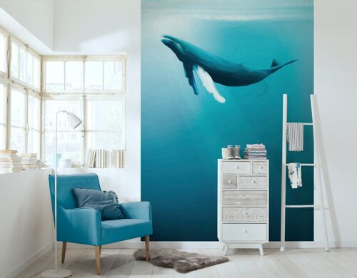 Vlies Fototapete - Artsy Humpback Whale - Größe 200 x 280 cm