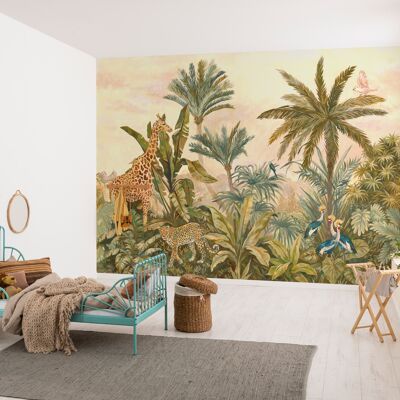 Non-Woven Photo Wallpaper - Tropical Vintage Garden - Size 400 x 280 cm