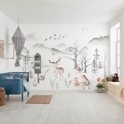 Non-woven photo wallpaper - Cozy Woods - size 400 x 280 cm