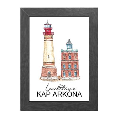 A4 poster kap arkona lighthouses in frame - joyin
