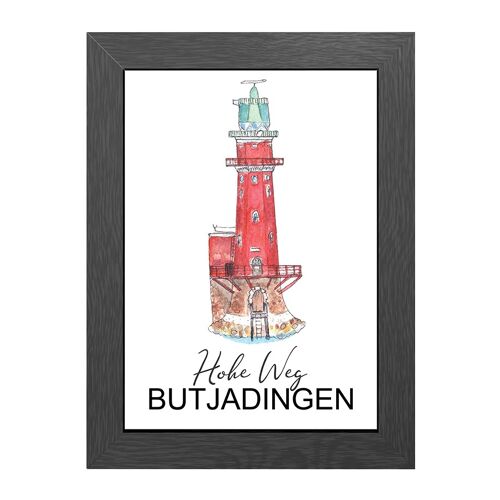 A4 poster hohe weg lighthouse in frame - joyin