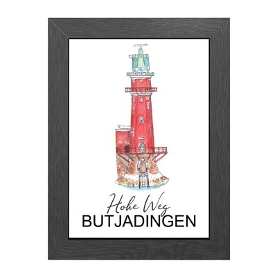 A4 POSTER HOHE WEG LEUCHTTURM IM RAHMEN - JOYIN