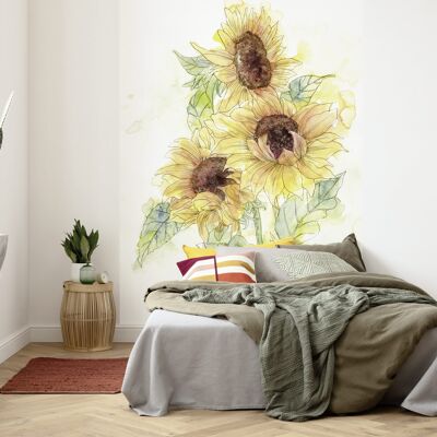 Papel pintado fotográfico no tejido - Girasol - tamaño 200 x 250 cm